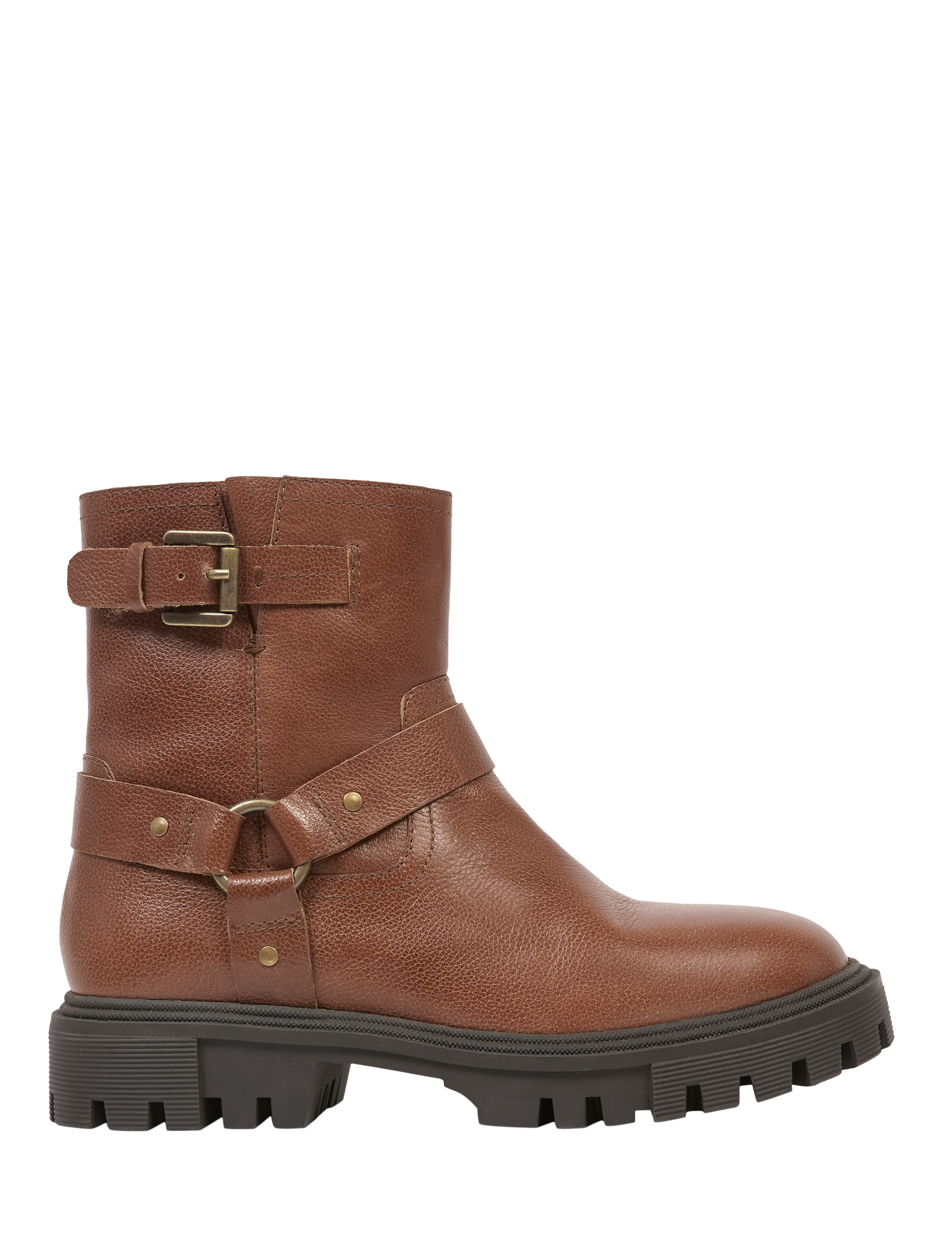 Celtic Co. Leather Biker Ankle Boots Antique Brown