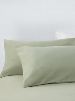 John Lewis Comfy & Relaxed 300 Thread Count Washed Cotton Bedding, Seafoam