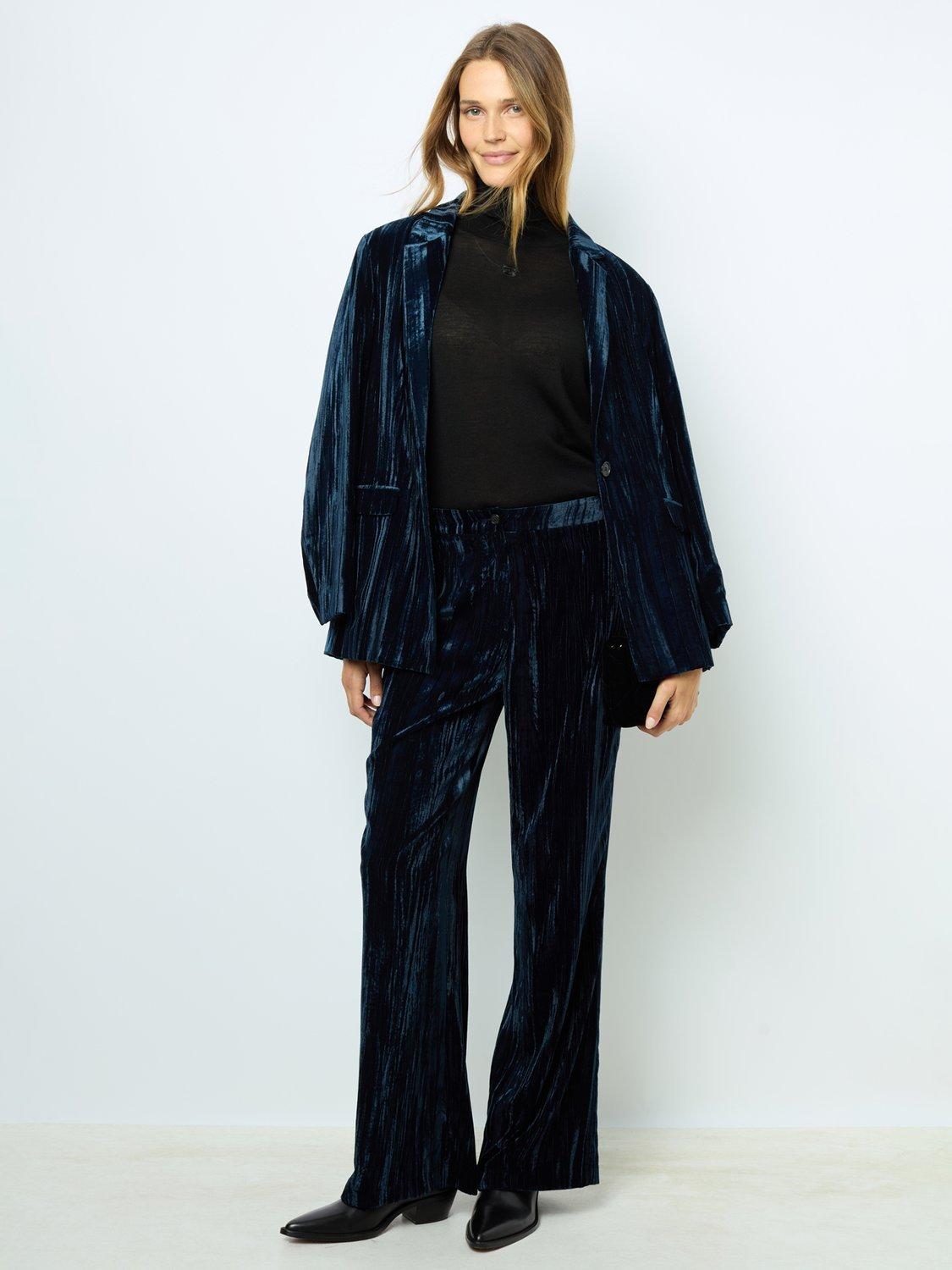 Gerard Darel Noria Wide Leg Trousers, Navy