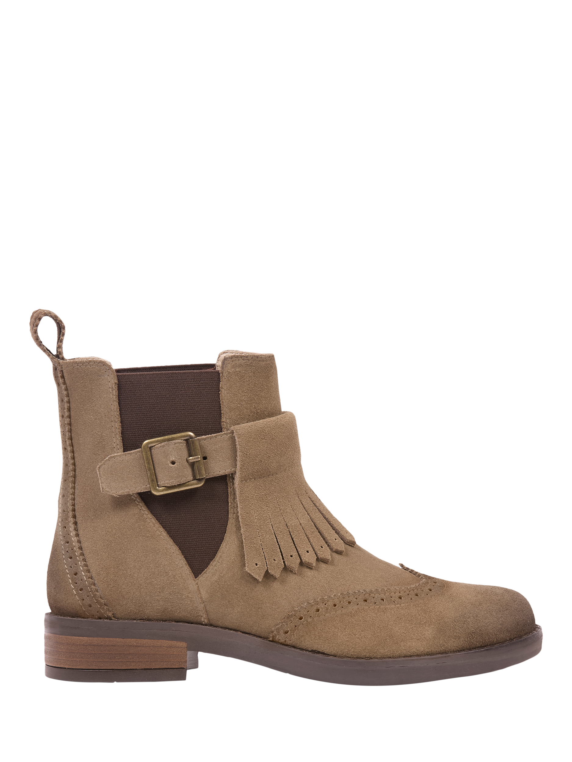 Product image 1 of 6, which shows Celtic & Co. Suede Brogue Detail Chelsea Boots, Tanners Brown, EU36