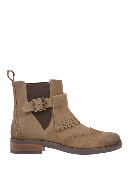 Celtic & Co. Suede Brogue Detail Chelsea Boots, Tanners Brown, Tanners Brown
