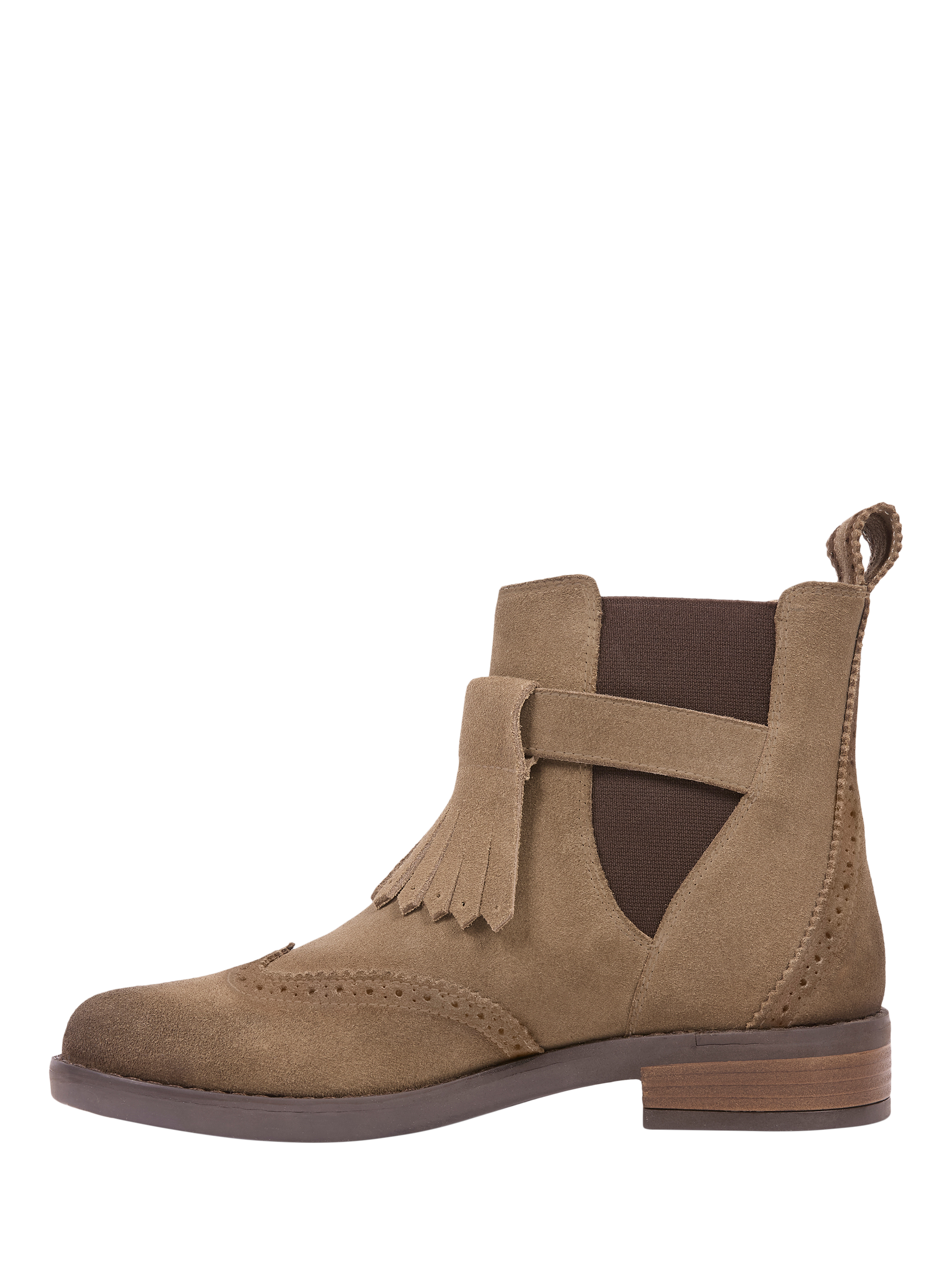 Product image 3 of 6, which shows Celtic & Co. Suede Brogue Detail Chelsea Boots, Tanners Brown, EU36