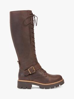 Celtic & Co. Leather Strap Detail Knee Boots, Tanners Brown, Tanners Brown