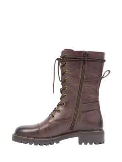 Celtic & Co. Leather Lace Up Calf Boots - view 2, Ebony