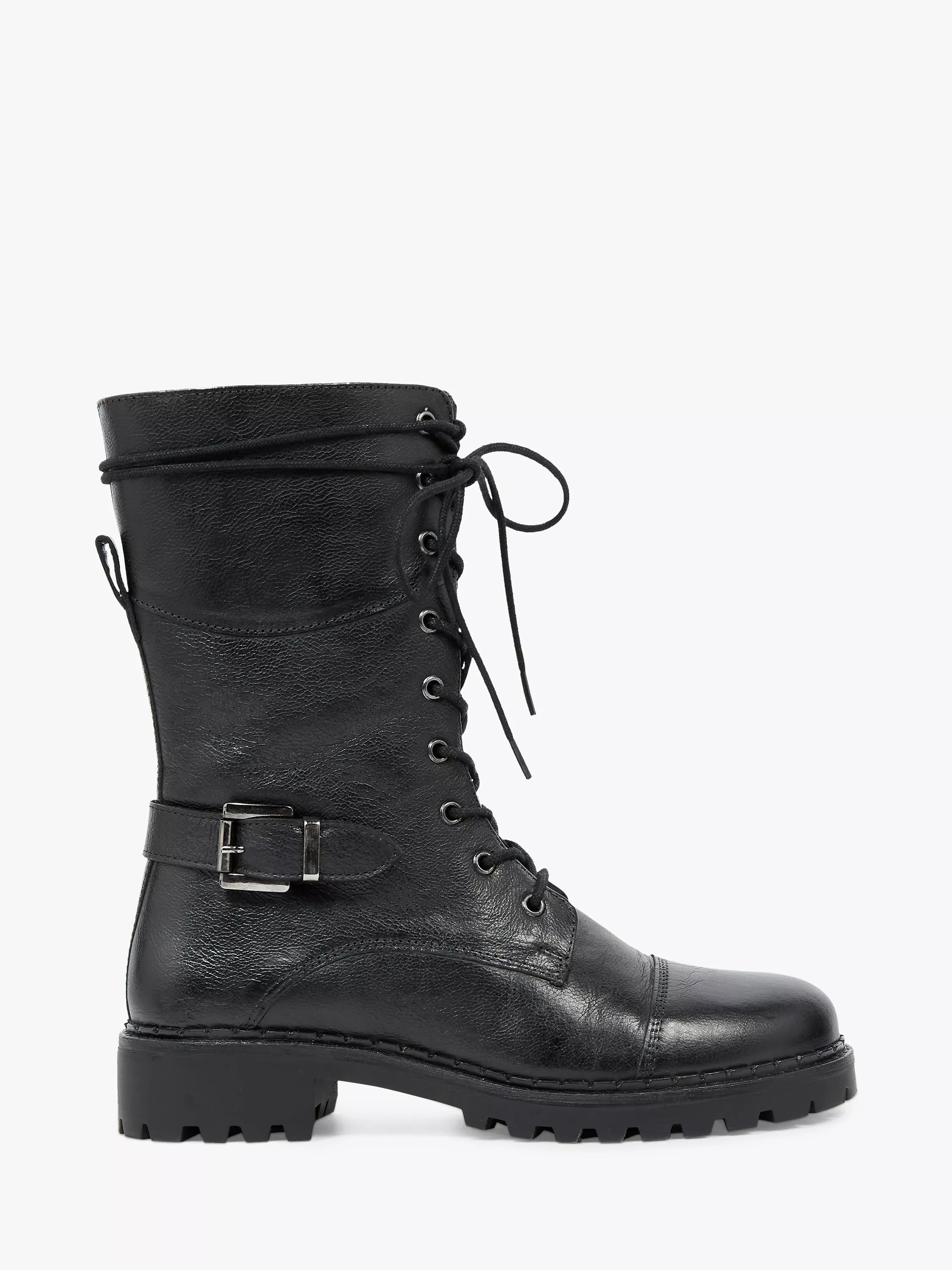 Celtic Co. Leather Lace Up Calf Boots Black