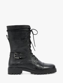 Celtic & Co. Leather Lace Up Calf Boots, Black