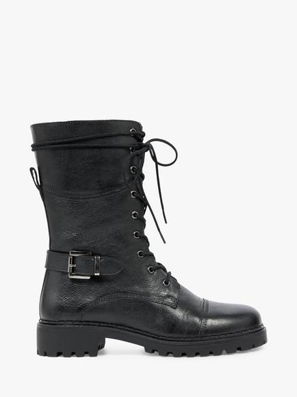 Celtic & Co. Leather Lace Up Calf Boots, Black