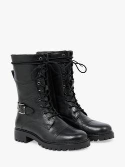 Celtic & Co. Leather Lace Up Calf Boots - view 2, Black