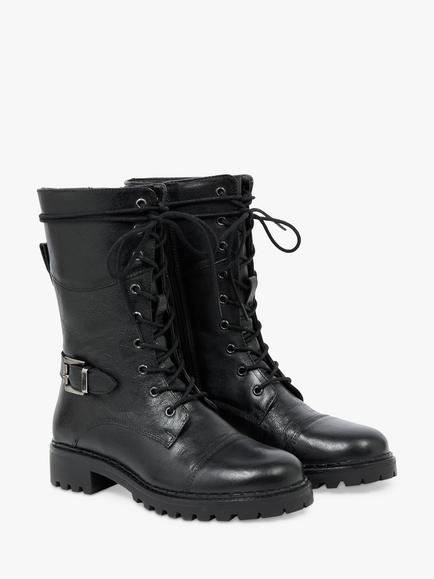 Celtic & Co. Leather Lace Up Calf Boots - view 2, Black