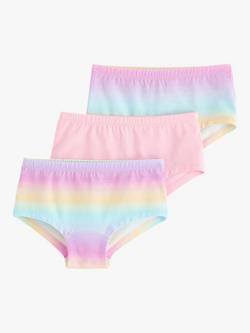 Lindex Kids' Cotton Stretch Rainbow Briefs, Pack of 3, Light Pink, Light Pink