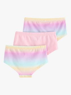 Lindex Kids' Cotton Stretch Rainbow Briefs, Pack of 3, Light Pink - view 2, Light Pink