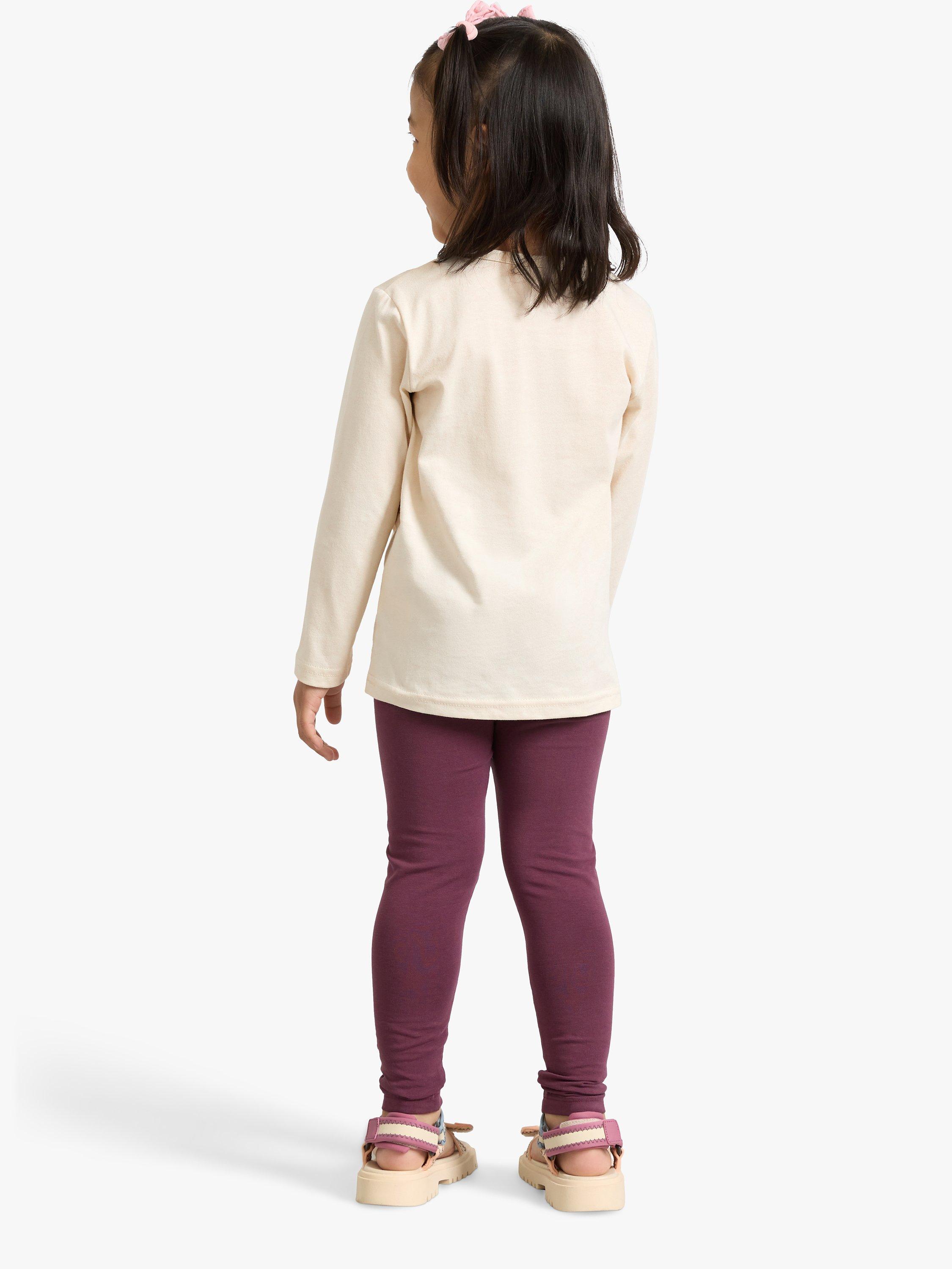 Product image 2 of 7, which shows Lindex Kids' Cat Knee Patch Leggings, Dark Dusty Lilac, 6-7 years