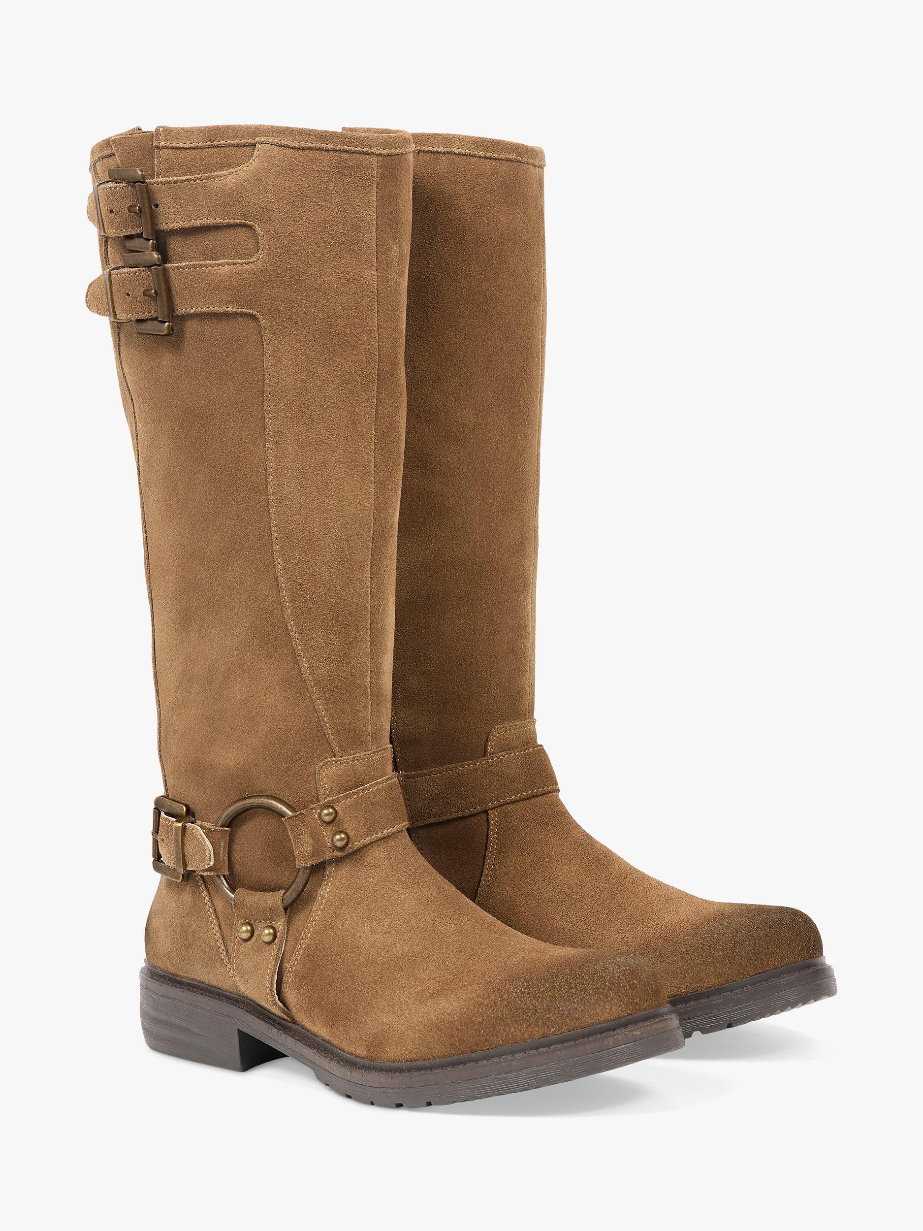 Celtic Co. Suede Stirrup Knee High Boots Walnut