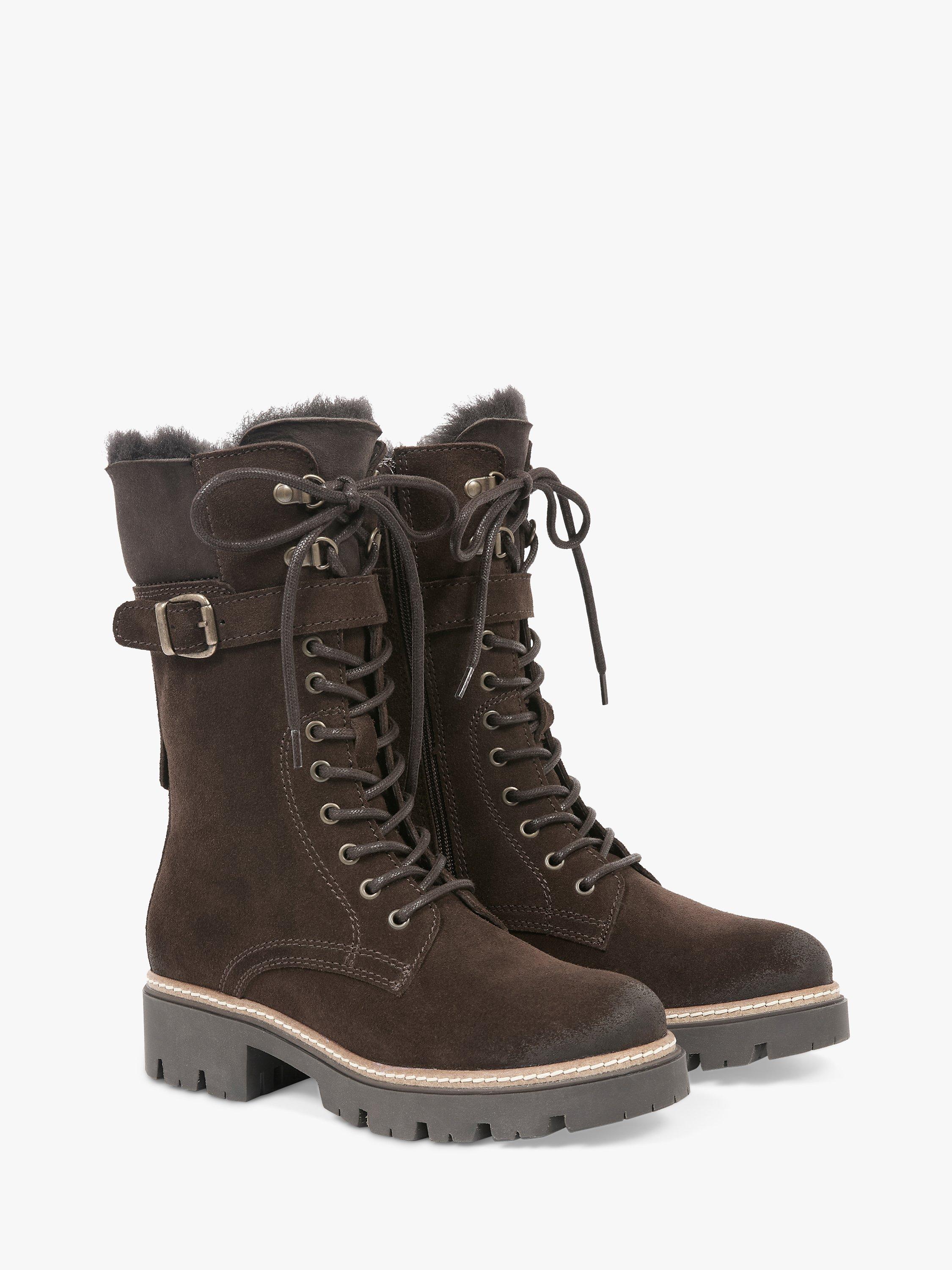 Product image 2 of 6, which shows Celtic & Co. Suede Sheepskin Calf Boots, Chocolate, EU36