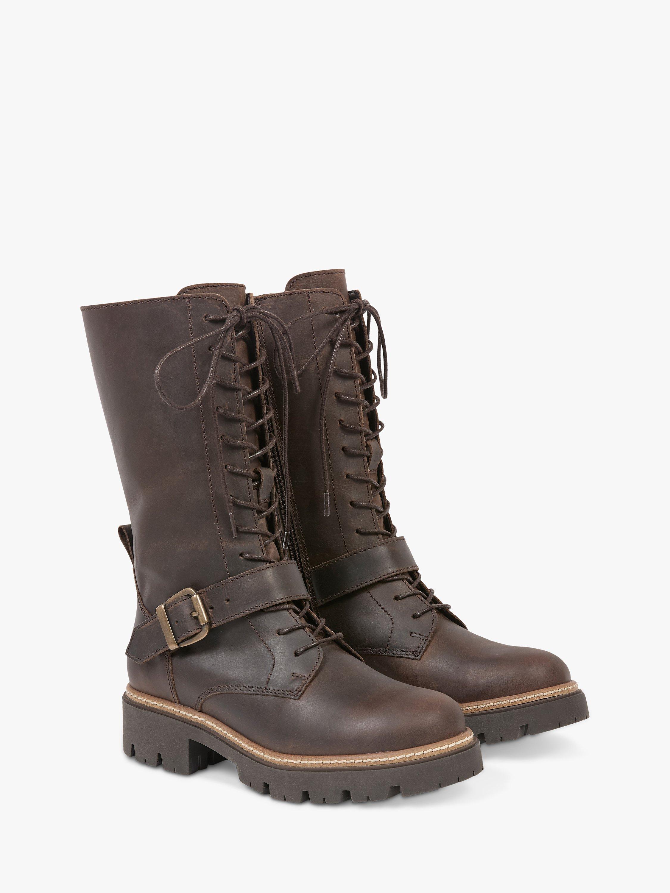 Product image 2 of 6, which shows Celtic & Co. Leather Strap Detail Mid-Calf Boots, Tanners Brown, EU36