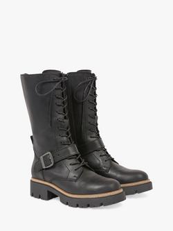 Celtic & Co. Leather Strap Detail Mid-Calf Boots - view 2, Black