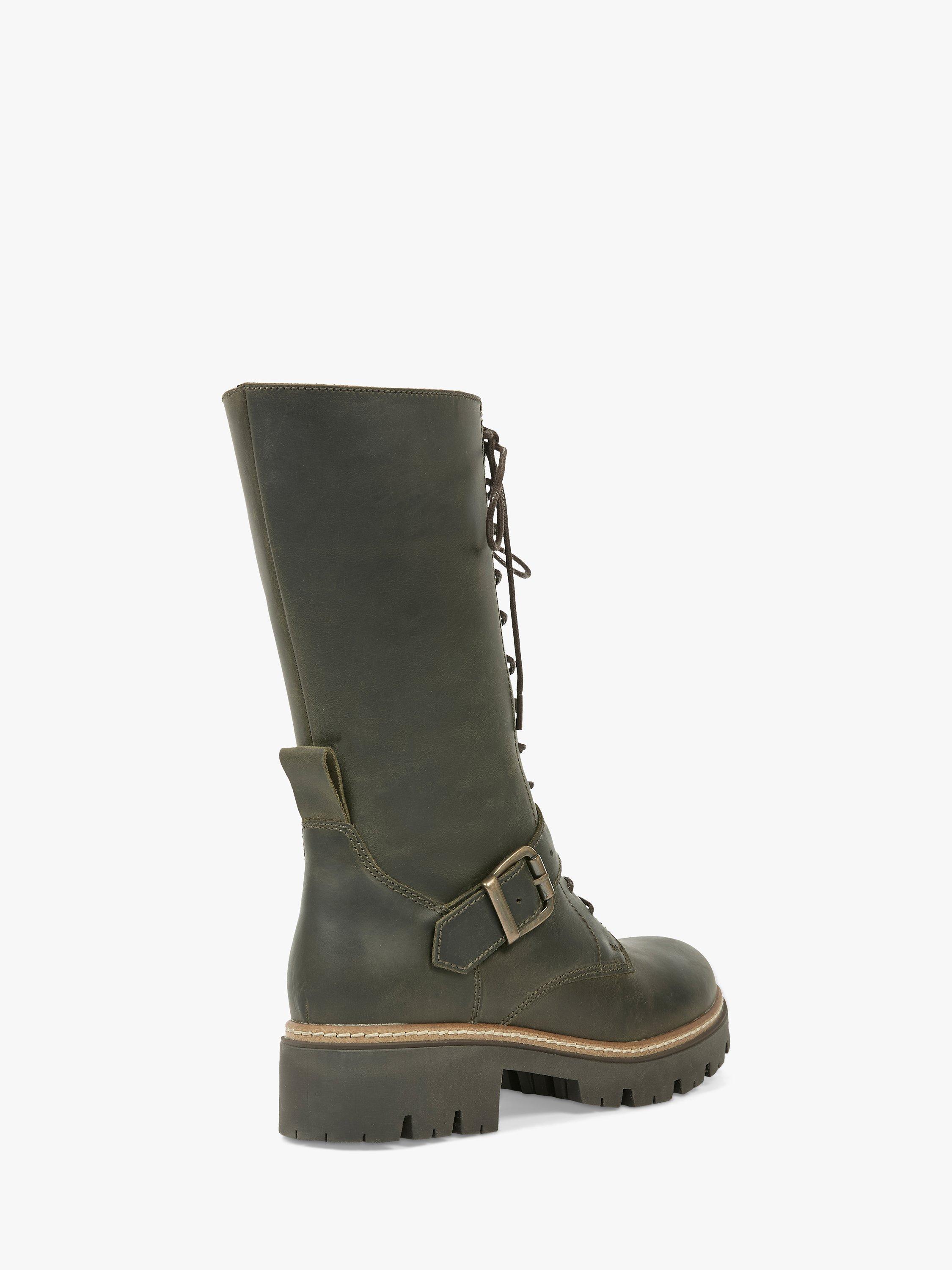 Product image 3 of 6, which shows Celtic & Co. Leather Strap Detail Mid-Calf Boots, Olive, EU36
