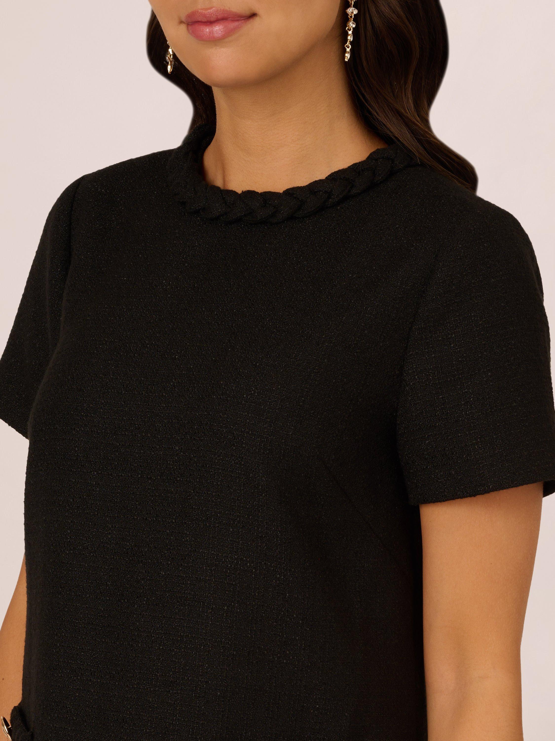 Product image 5 of 8, which shows Adrianna Papell Tweed Sheath Dress, Black, L