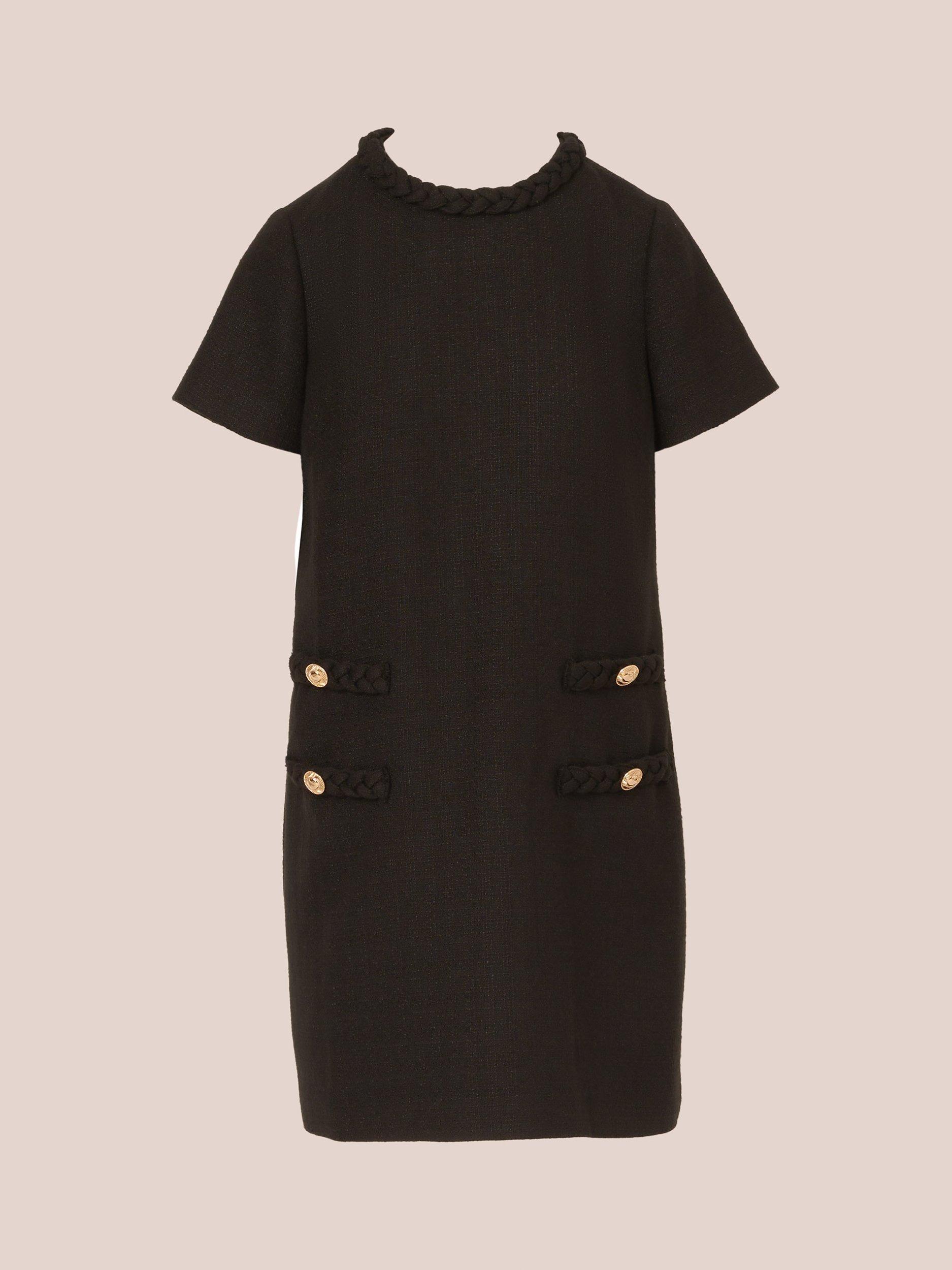 Product image 7 of 8, which shows Adrianna Papell Tweed Sheath Dress, Black, L