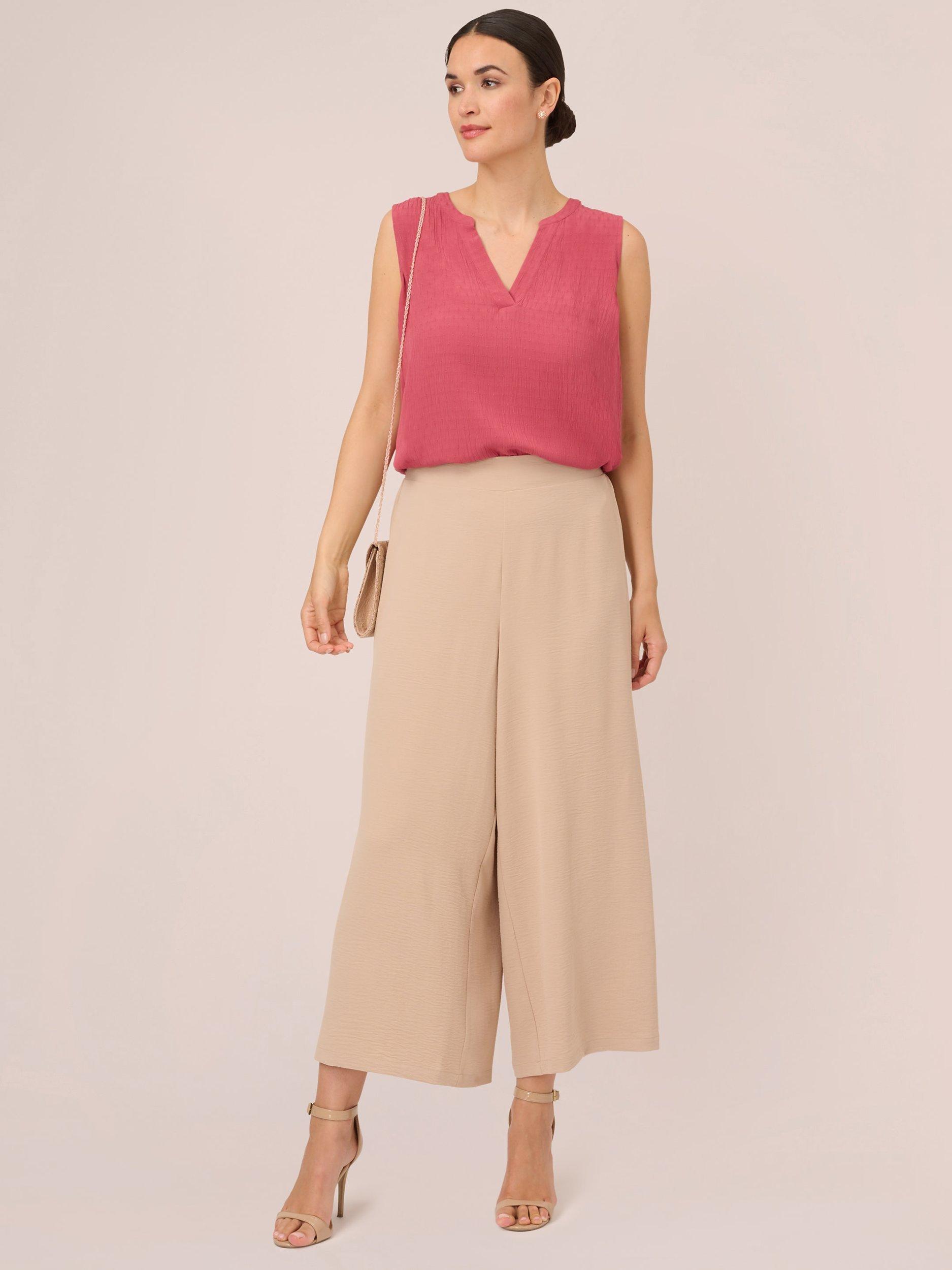 Product image 3 of 6, which shows Adrianna Papell Satin Wide Leg Trousers, Bamboo, L