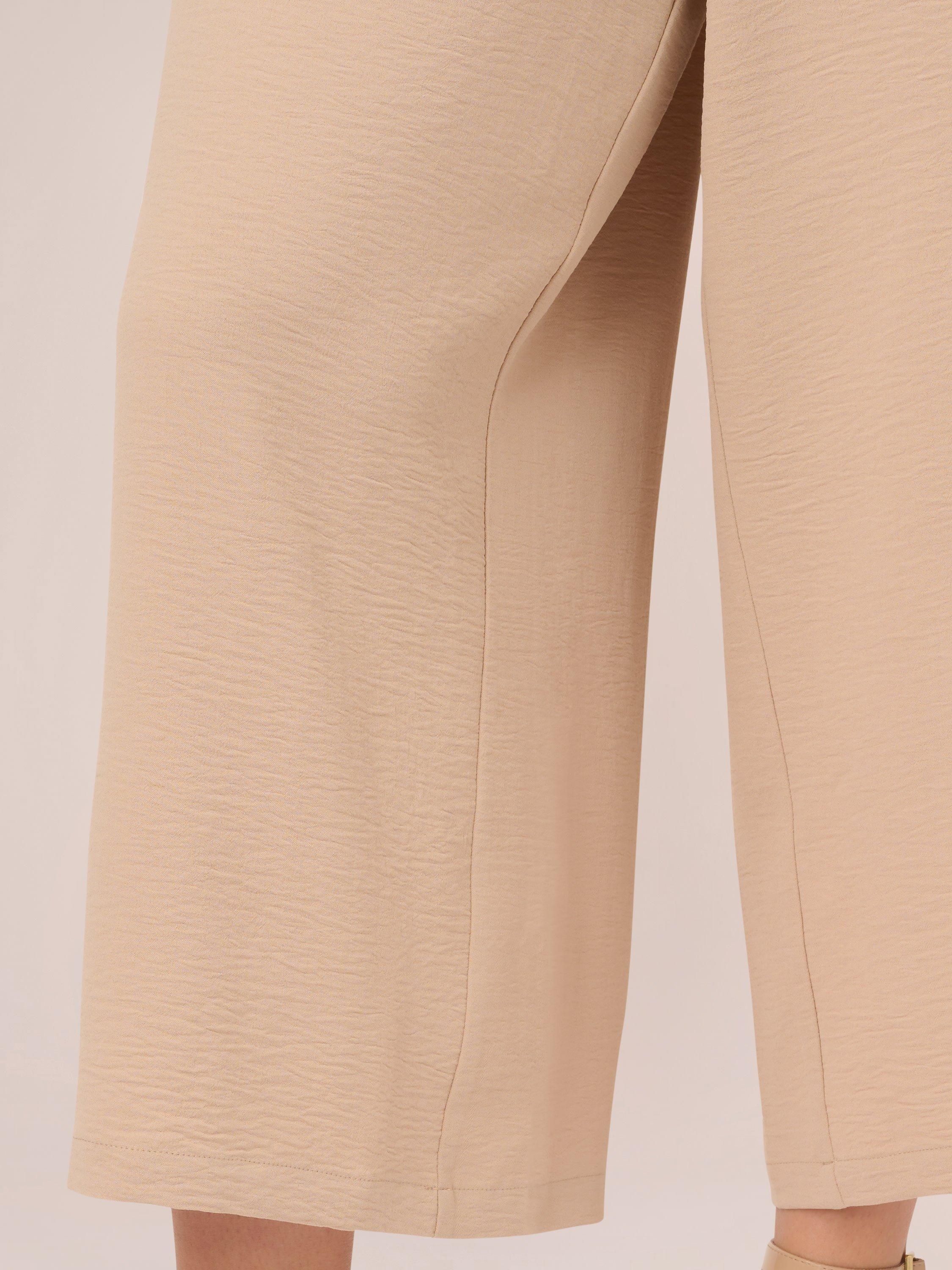Product image 5 of 6, which shows Adrianna Papell Satin Wide Leg Trousers, Bamboo, L