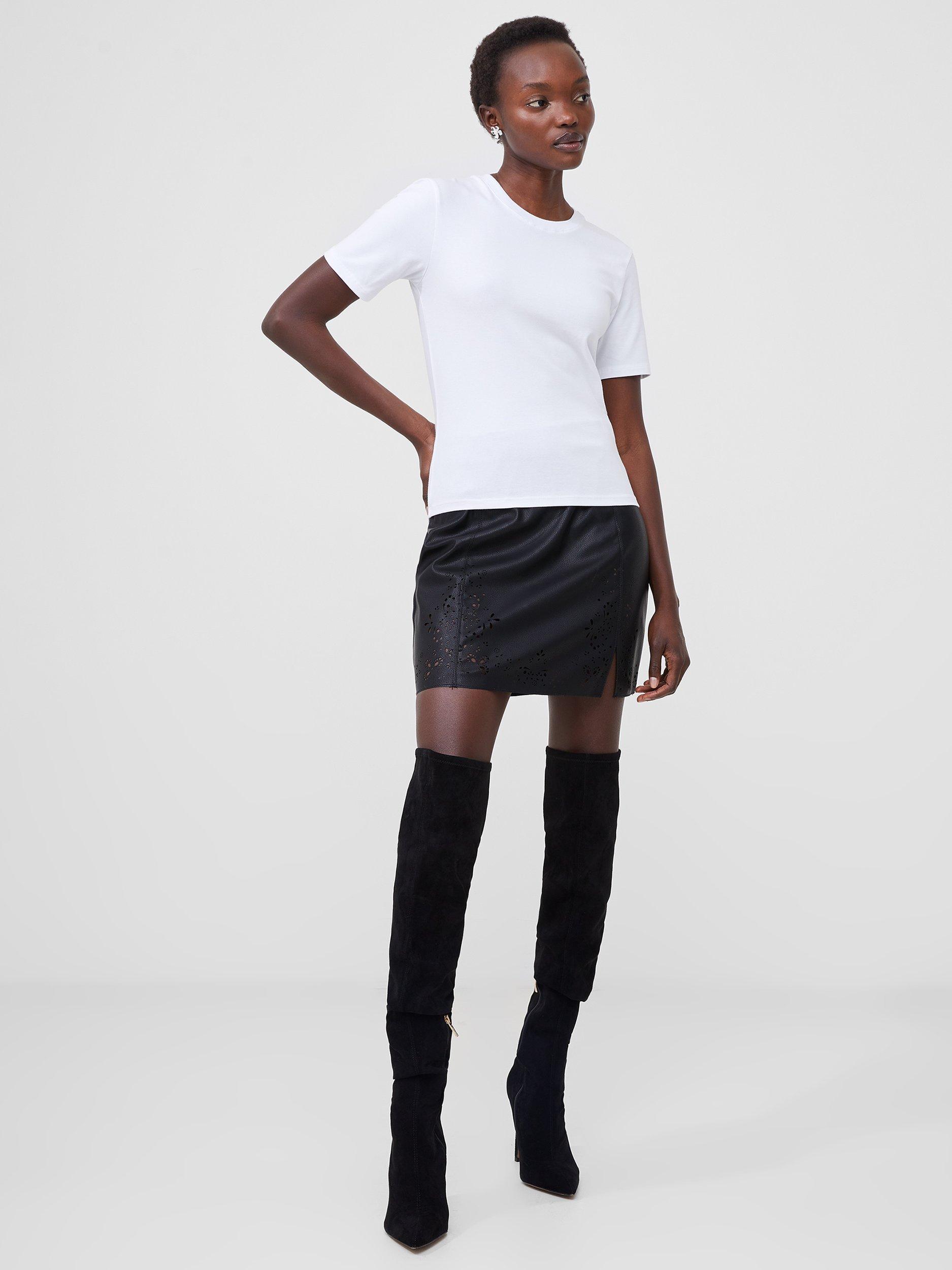 Product image 2 of 5, which shows French Connection Rallie Crew Neck T-Shirt, Linen White, XS