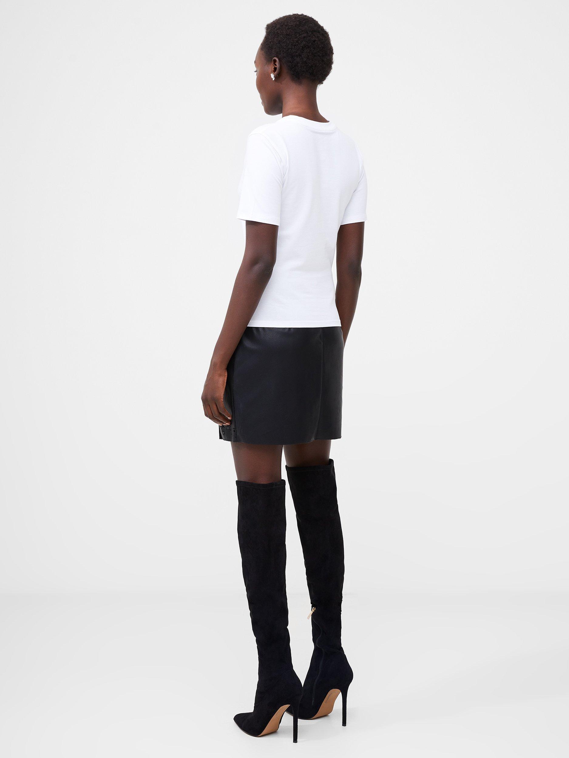 Product image 4 of 5, which shows French Connection Rallie Crew Neck T-Shirt, Linen White, XS