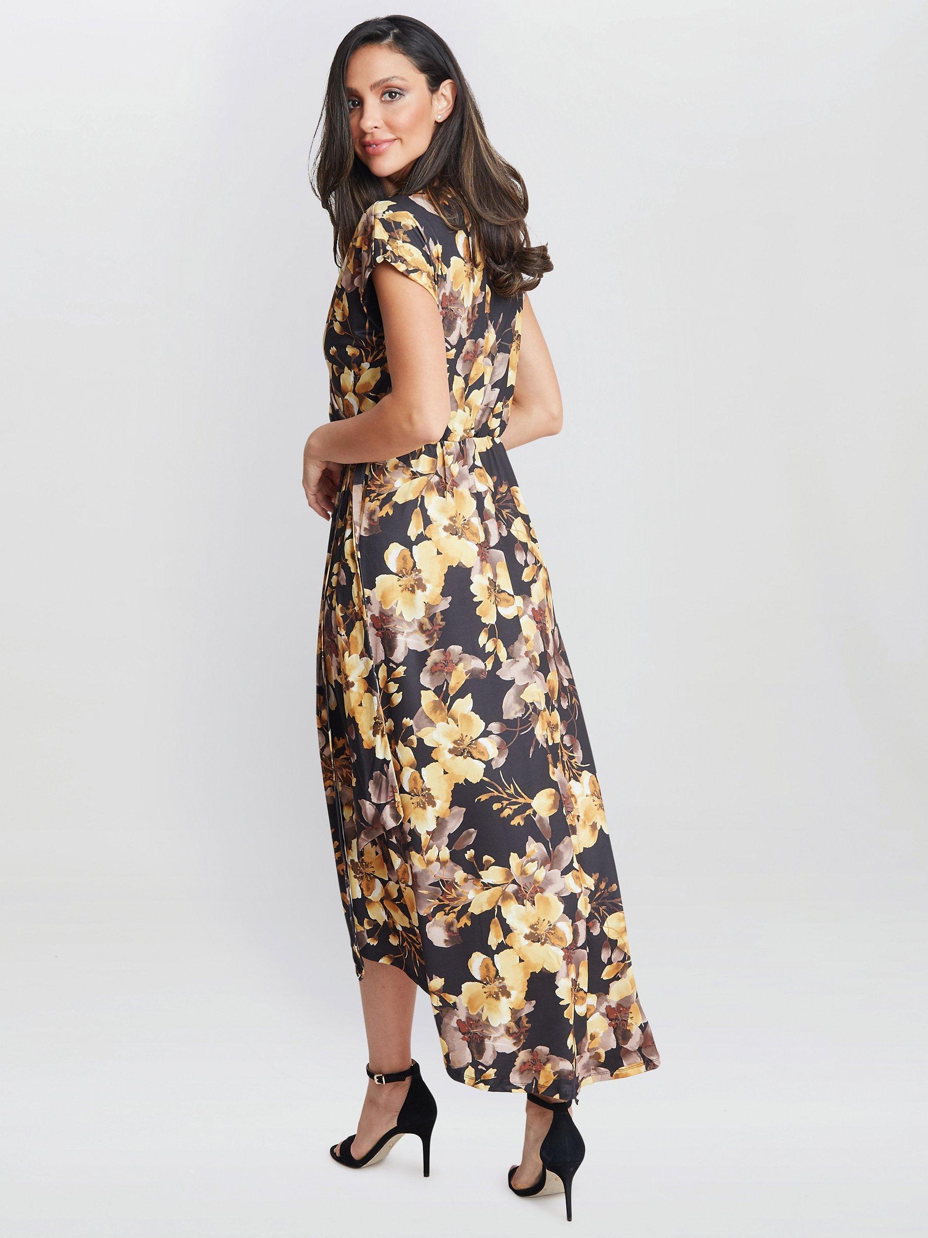 Product image 2 of 5, which shows Gina Bacconi Remi Floral Dress, Black/Multi, 10