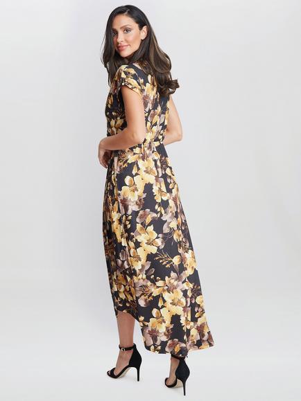 Gina Bacconi Remi Floral Dress, Black/Multi - view 2, Black/Multi