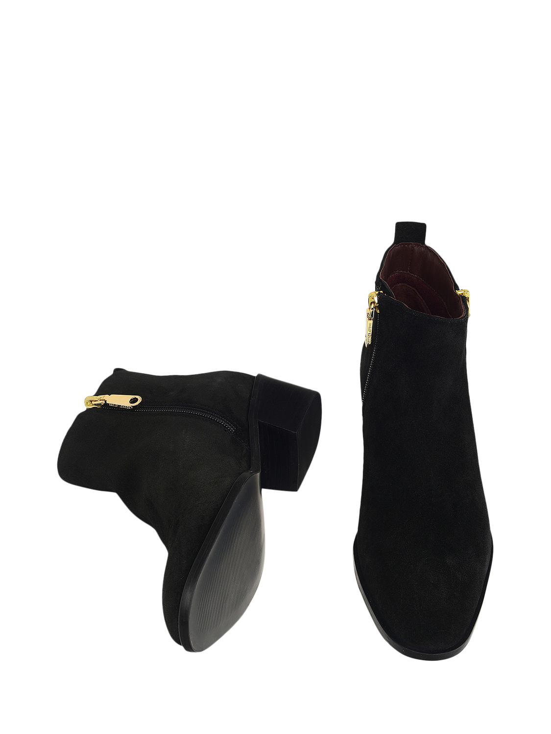 Product image 3 of 3, which shows Radley Sloane Gardens 2.0 Suede Zip Ankle Boots, Black, 5
