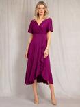 Alie Street Waterfall Faux Wrap Dress, Plum Wine