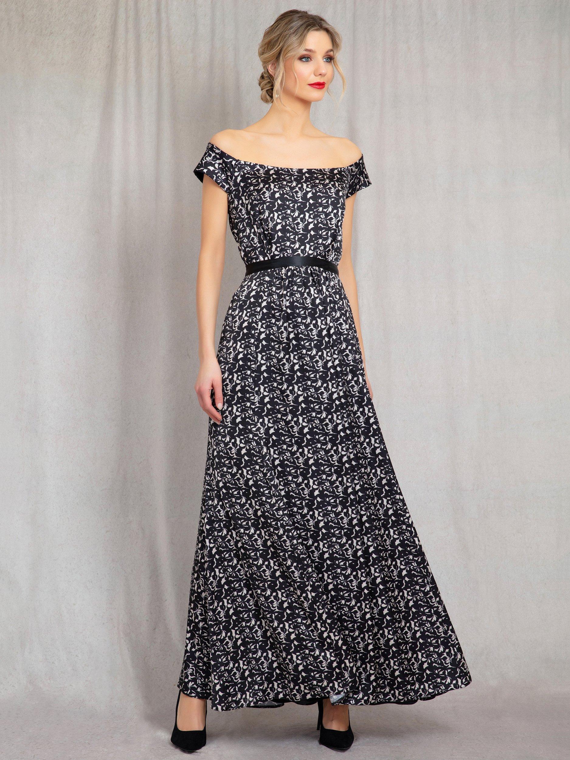 Product image 5 of 9, which shows Alie Street Margo Monochrome Maxi Dress, Monochrome Flourish, 6-8