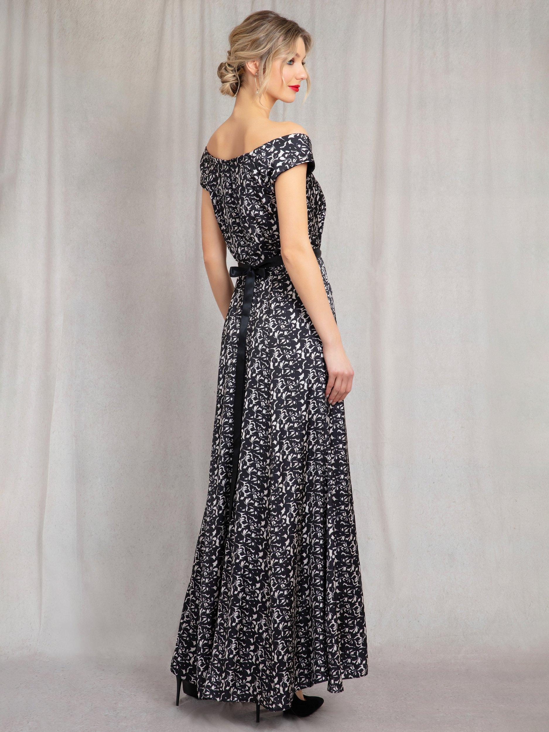 Product image 8 of 9, which shows Alie Street Margo Monochrome Maxi Dress, Monochrome Flourish, 6-8