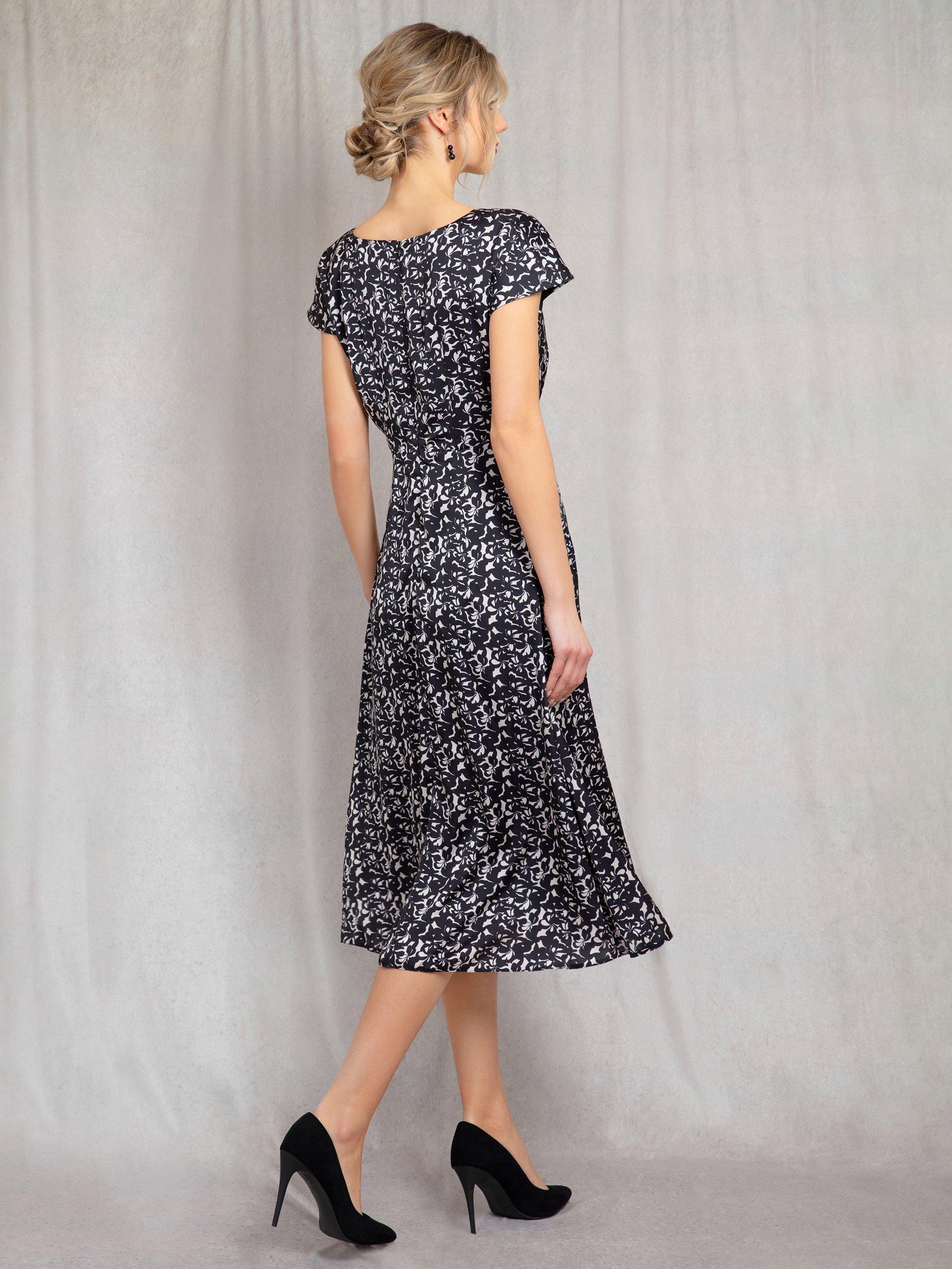 Product image 5 of 7, which shows Alie Street Nova Satin Dress, Monochrome Flourish, 6-8