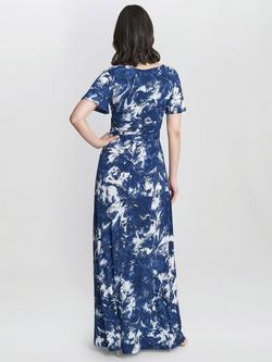 Gina Bacconi Emily Jersey Maxi Dress, Navy/White - view 2, Navy/White