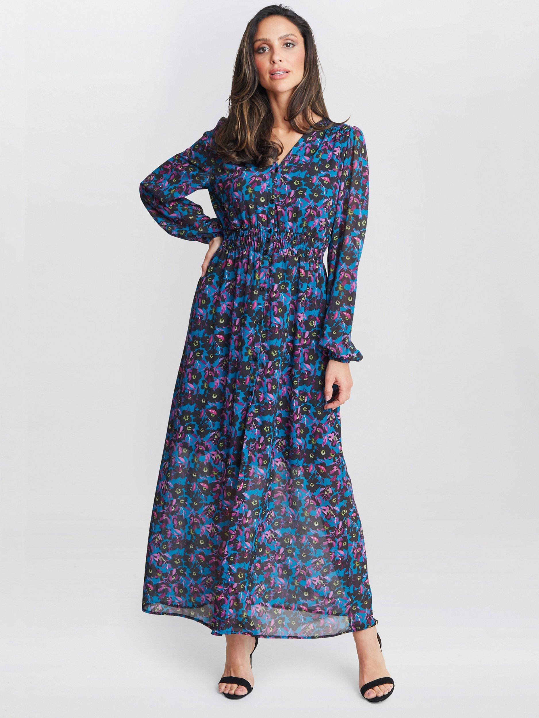 Product image 2 of 4, which shows Gina Bacconi Judy Floral Shirt Dress, Multi, S