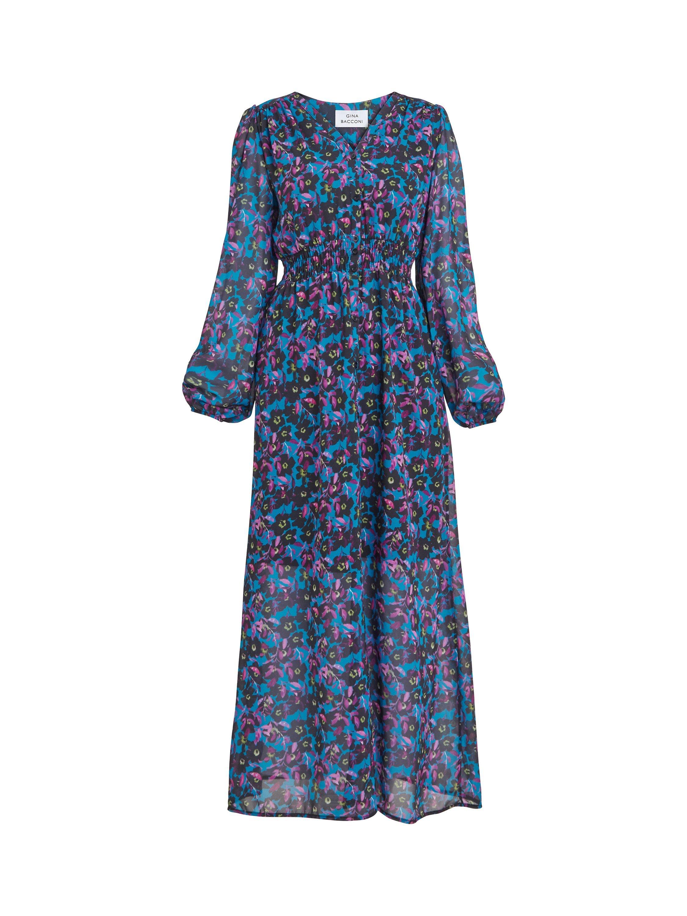 Product image 3 of 4, which shows Gina Bacconi Judy Floral Shirt Dress, Multi, S
