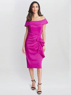 Gina Bacconi Izzy Ruched Bodycon Dress, Pink, Pink