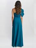 Gina Bacconi Tori Asymmetric Crepe Maxi Dress, Light Navy