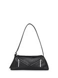 Whistles Seva Triple Zip Leather Shoulder Bag, Black