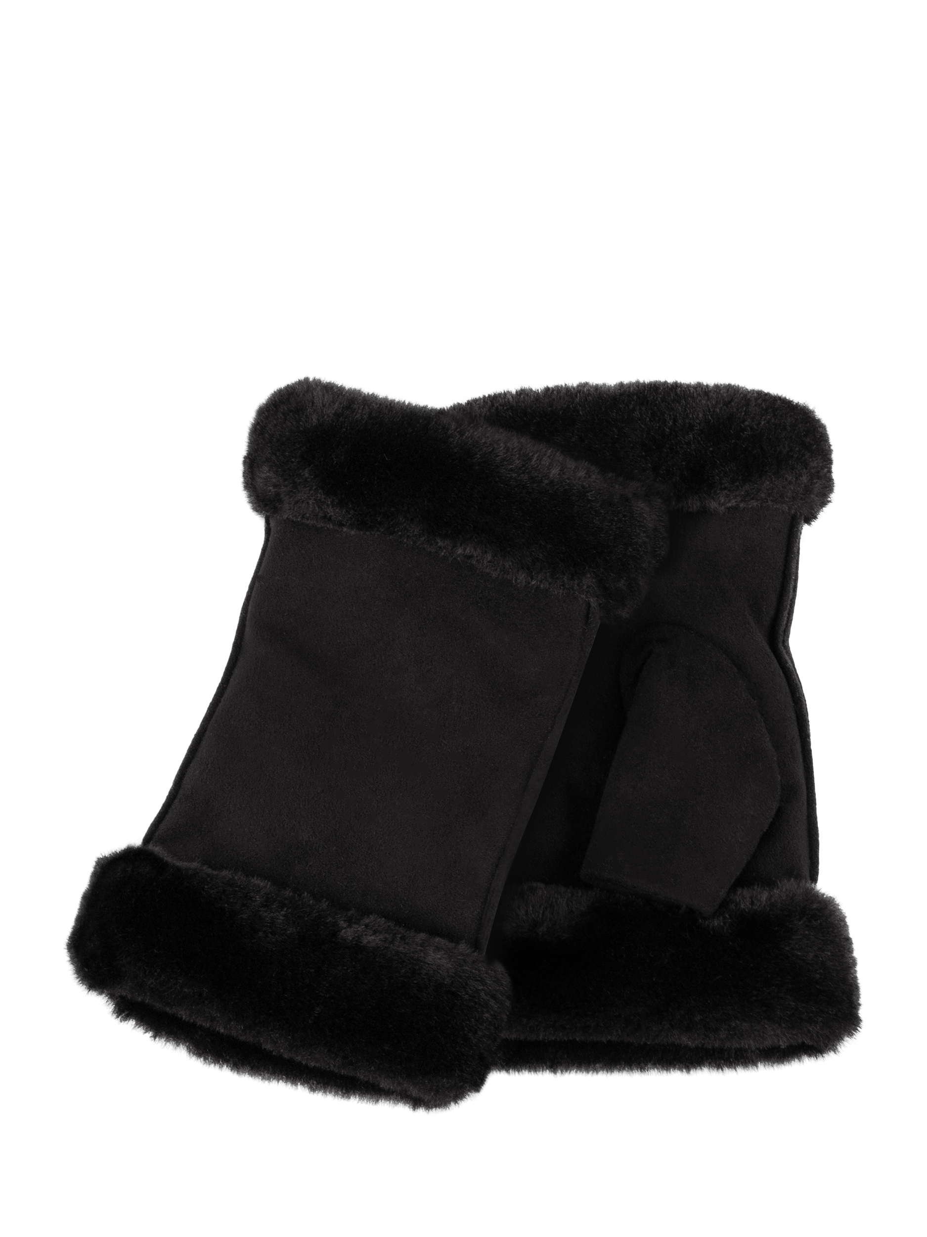 Product image 1 of 2, which shows totes Isotoner Women's Faux Suede Fingerless Gloves, Black