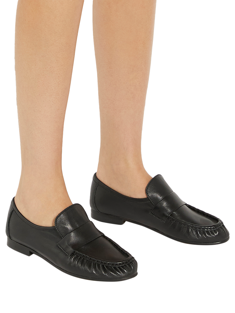 Product image 6 of 6, which shows Dune London Gemi Leather Loafers, Black, EU36
