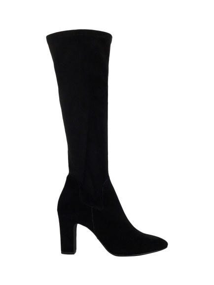Dune London Simple Wide Fit Suede Knee-High Boots, Black, Black