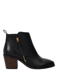 Dune Paicing Wide Fit Leather Side Zip Ankle Boots, Black