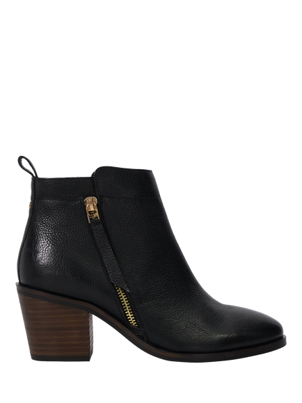 Dune London Paicing Wide Fit Leather Side Zip Ankle Boots, Black, Black