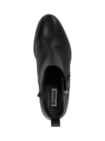 Dune London Paicing Wide Fit Leather Side Zip Ankle Boots, Black - view 2, Black