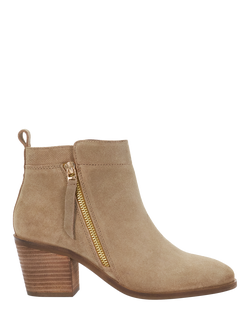 Dune London Paicing Wide Fit Suede Ankle Boots, Taupe, Taupe