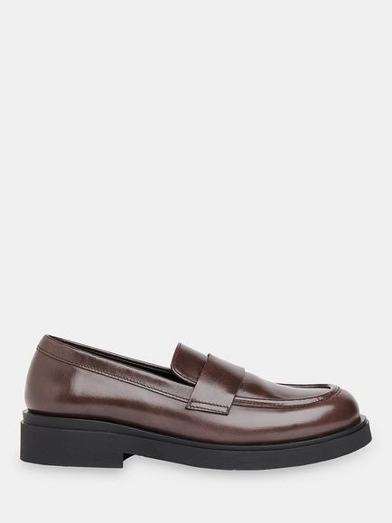 Whistles Ames Leather Loafers, Brown