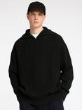 SELECTED HOMME Half-Zip Knit Top, Black