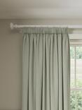 John Lewis Mara Diamond Weave Pair Lined Pencil Pleat Curtains, Sage